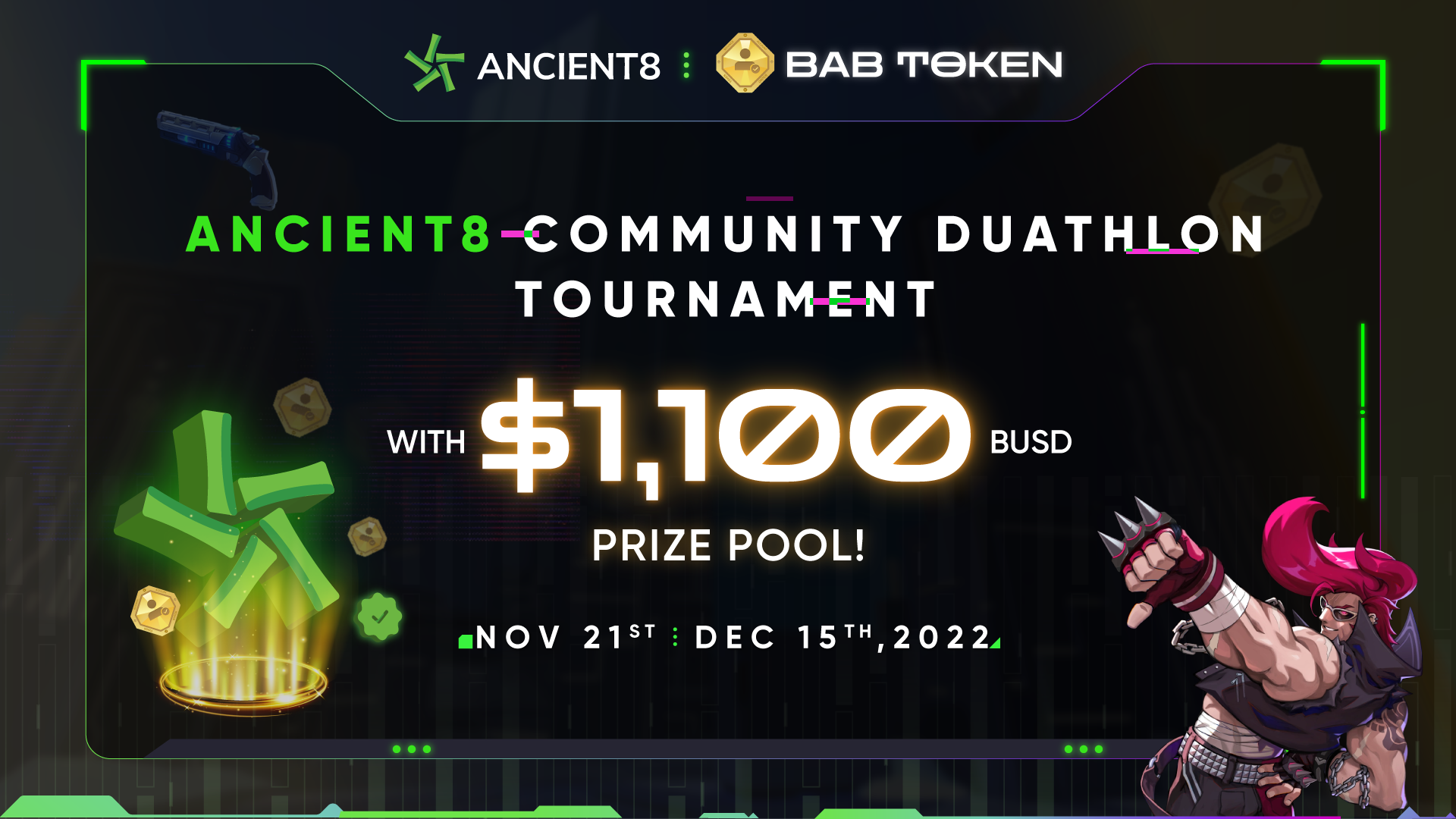 Ancient8 Community Duathlon” Tournament - Ancient8 x BAB Token - Join Duathlon Tournament with $1,100 BUSD Prize Pool!